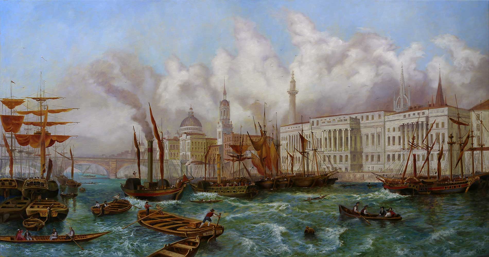 Порт Лондона 1839 - классическая живопись