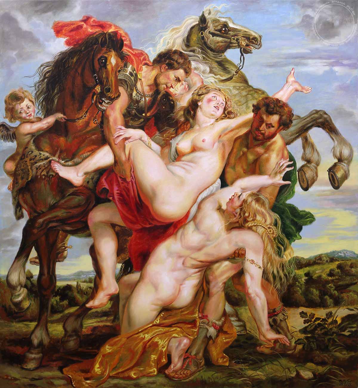 Copy of the painting The Rape of the Daughters of Leucippus - artist Vitalii Ruban.