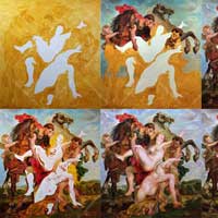 Oil painting workflow The Rape of the Daughters of Leucippus