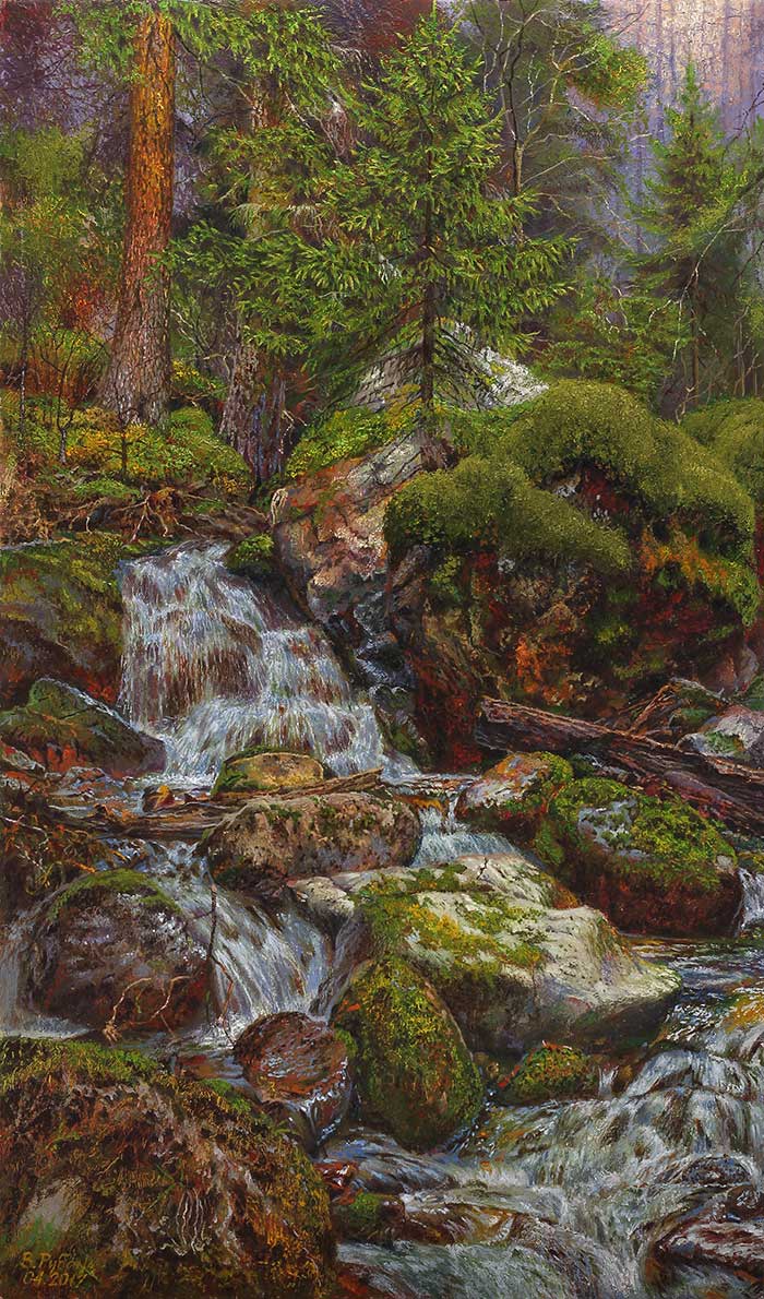 Картина Ручей в дремучем лесу - художник Виталий Рубан