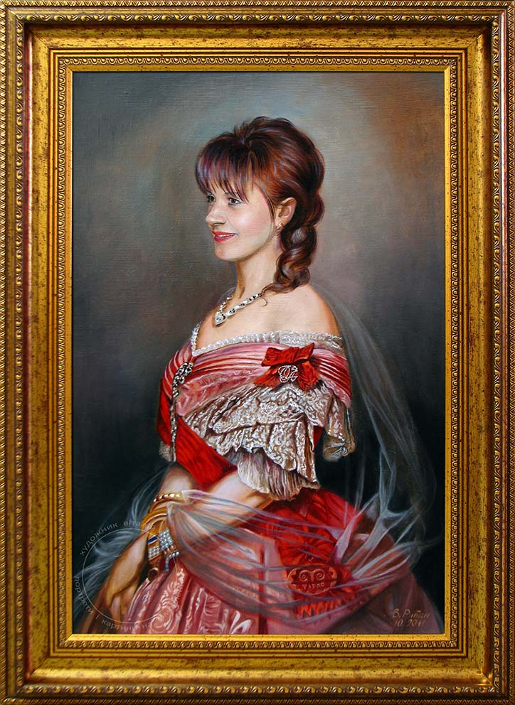 Женский портрет в образе императрицы - ручная работа