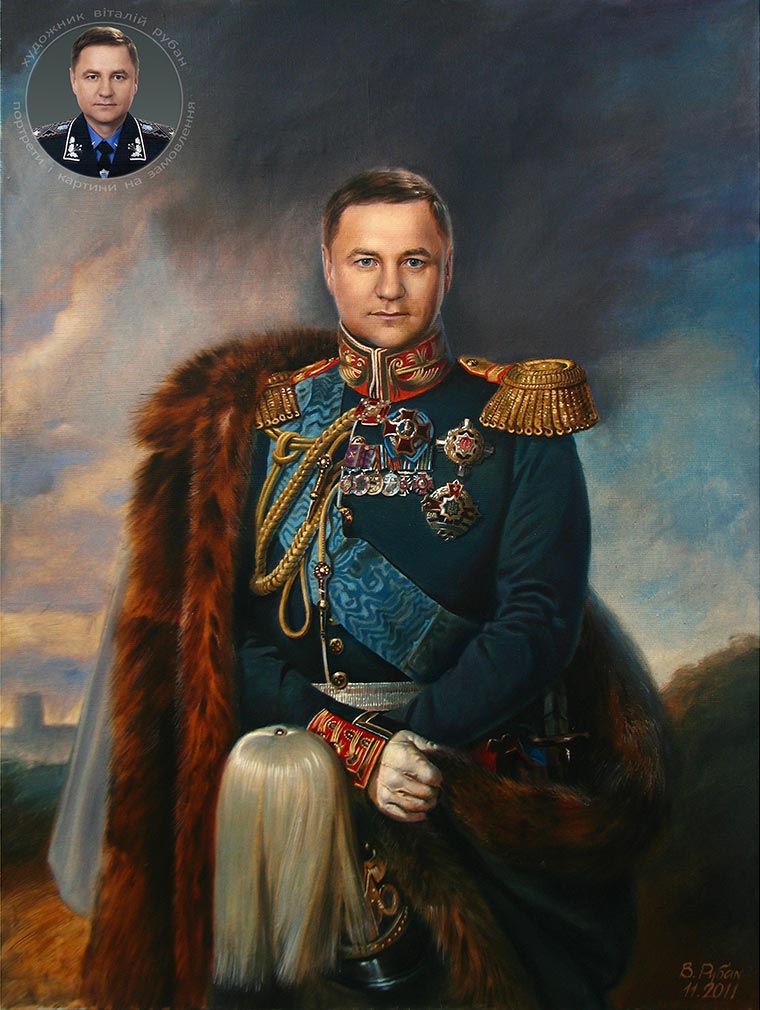 Портрет по мотивах старих майстрів - портрет сучасного генерала міліції в образі графа
