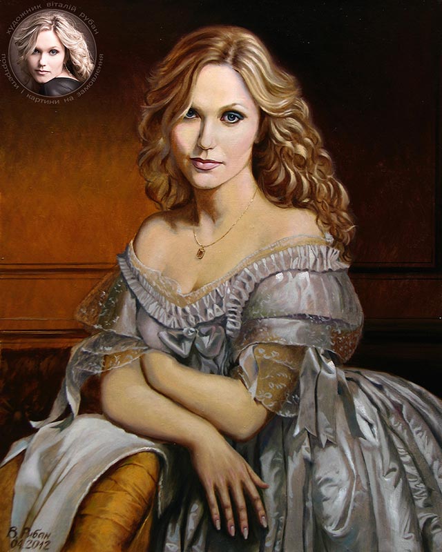 Жіночий портрет в образі принцеси в стилі старих мастрів