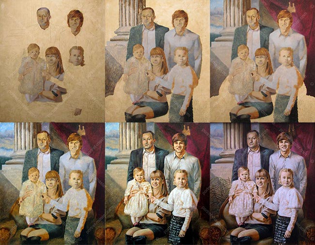 Фотографія робочого процесу над сімейним портретом