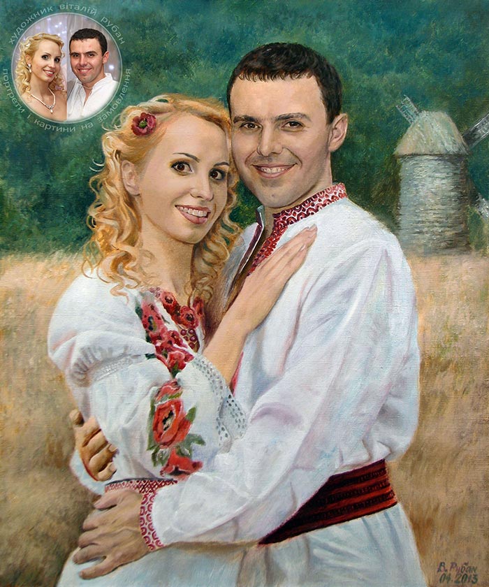 Парний портрет в українській вишиванці