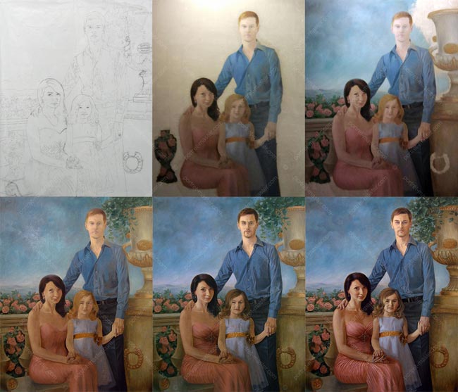 Фотографія робочого процесу над портретом сім'ї Андрія