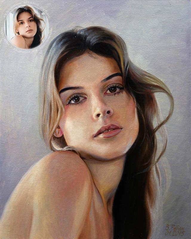 Портрет молодой бразильянки, портрет маслом на заказ в Киеве - художник Виталий Рубан