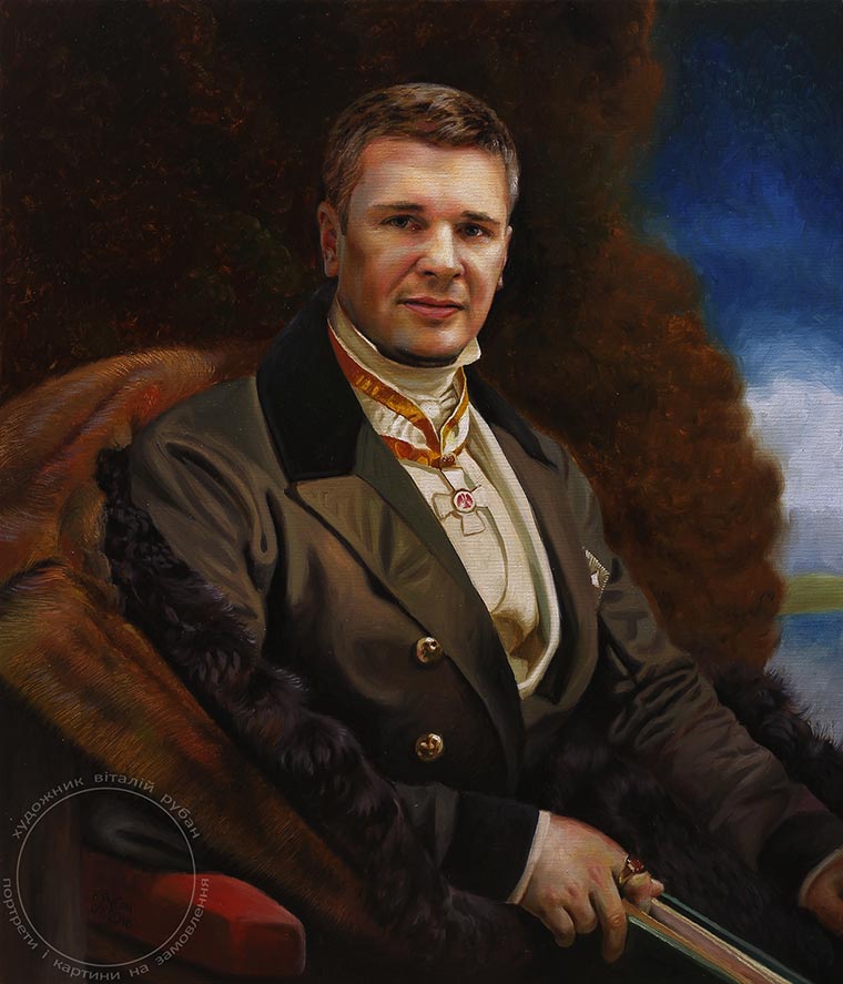 Денис - муж Александры на индивидуальном портрете - мужской портрет в образе графа