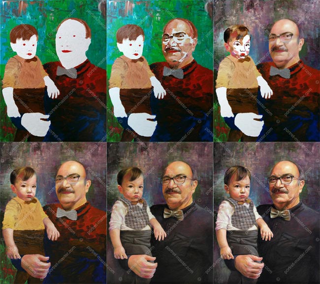 Фотографія робочого процесу над портретом Ахмеда і Габріеля, дідуся і онука