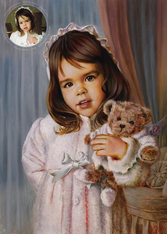 Детский портрет на заказ - портрет девочки в интерьере