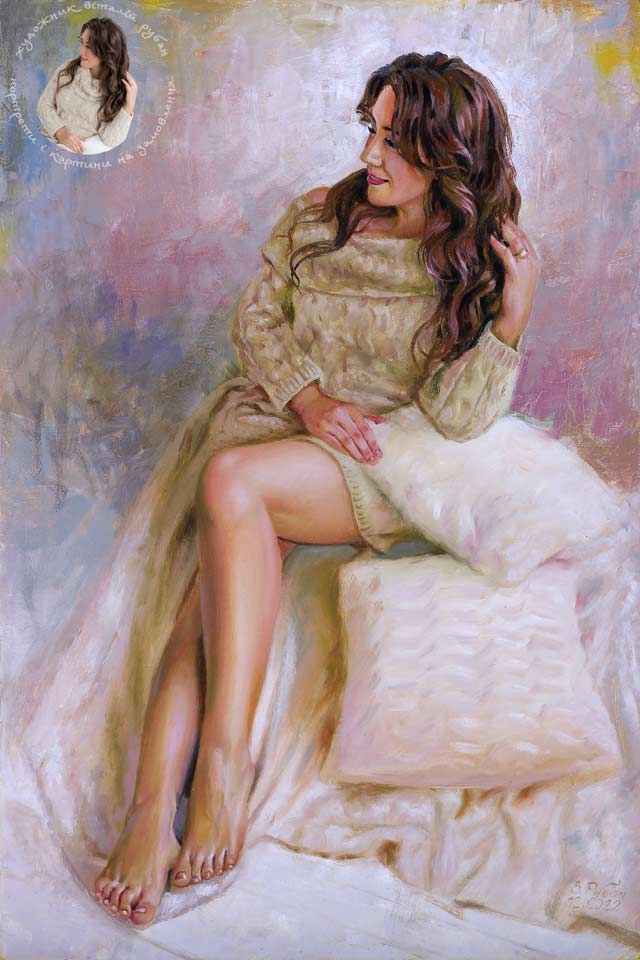 Женский портрет с подушками