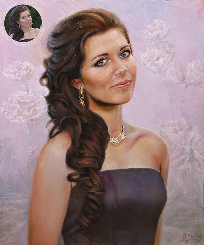 Портрет на заказ в Киеве - женский портрет - подарок девушке от молодого человека