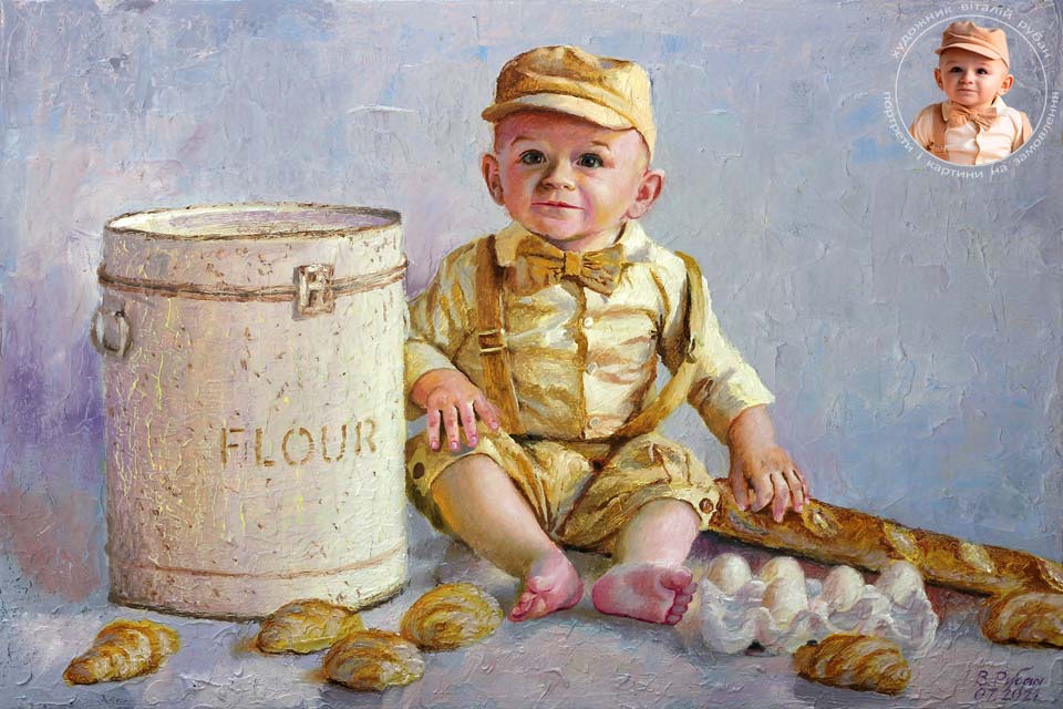 Детский портрет в образе пекаря