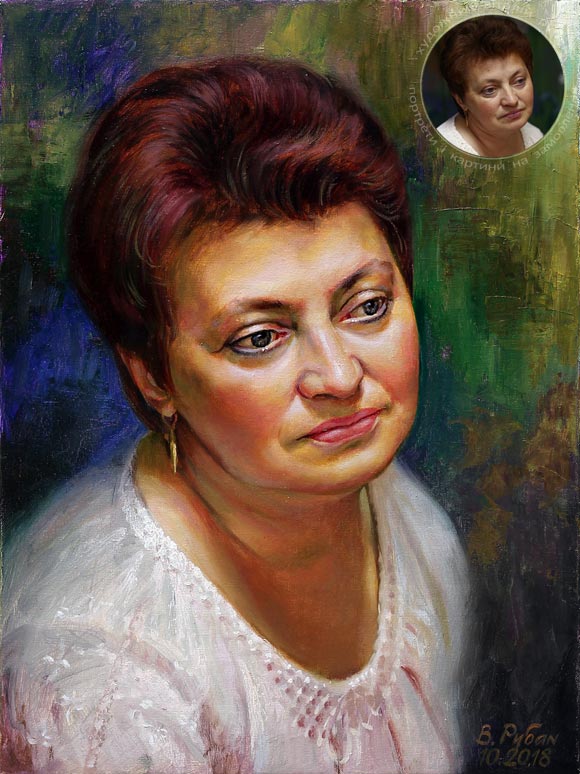 Жіночий портрет - портрет вчительки по фотографії від художника