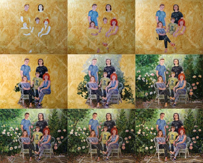 Фотографія робочого процесу над портретом сім'ї Світлани