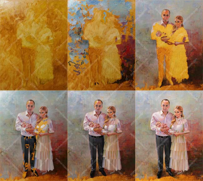 Фотографія робочого процесу над портретом сім'ї Михайла