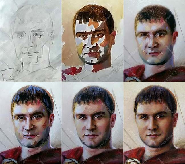 Фотографія робочого процесу над обличчям Владислава
