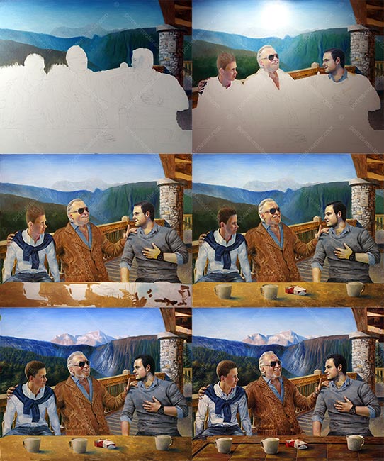 Фотографія робочого процесу над портретом Владислава, Микити і Єгора